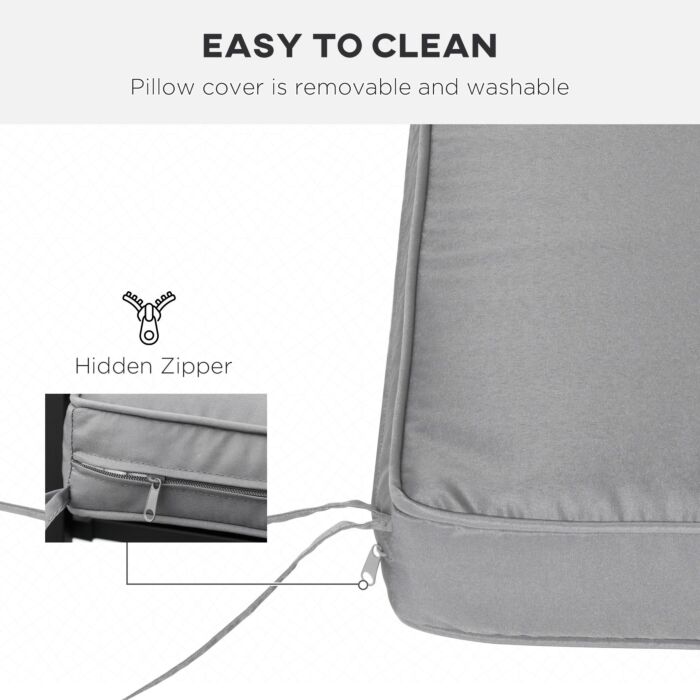 Outsunny 2 Seater Garden Bench Cushion -light Grey