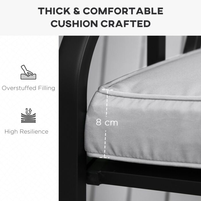 Outsunny 2 Seater Garden Bench Cushion -light Grey
