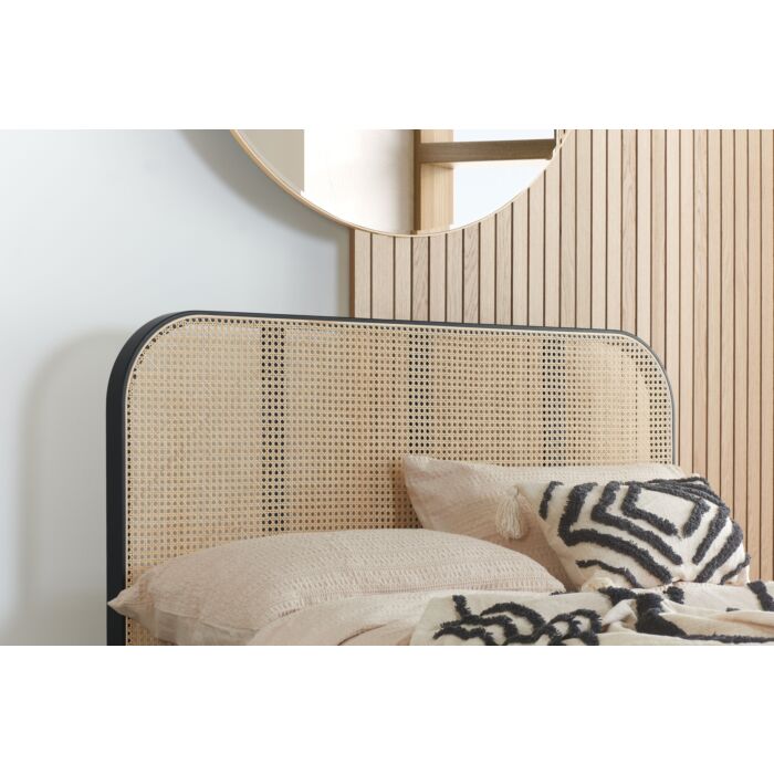 Margot King Rattan Bed Black