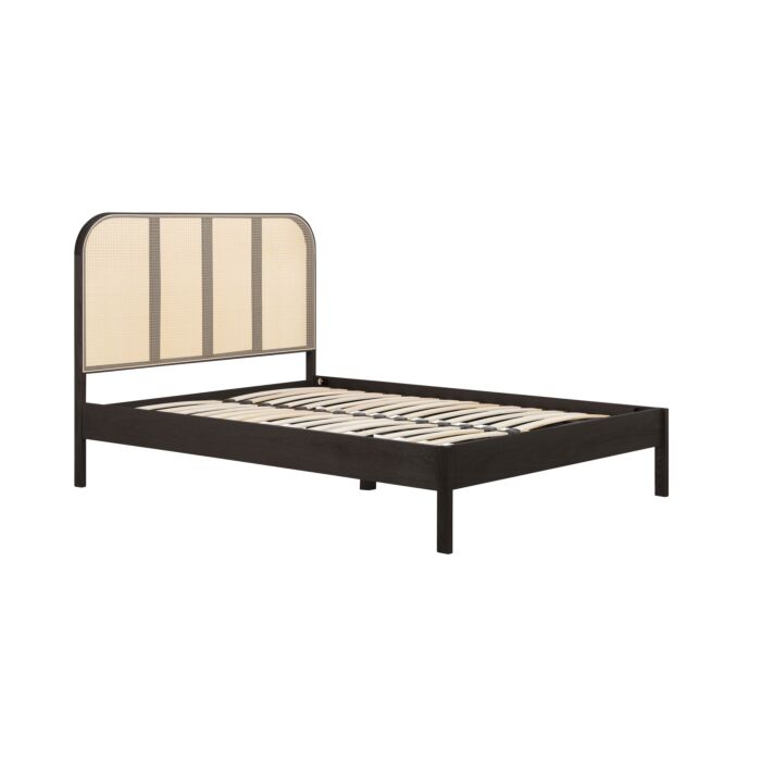 Margot King Rattan Bed Black