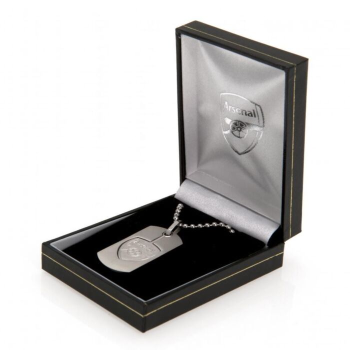 Arsenal Fc Cut Out Crest Dog Tag & Chain