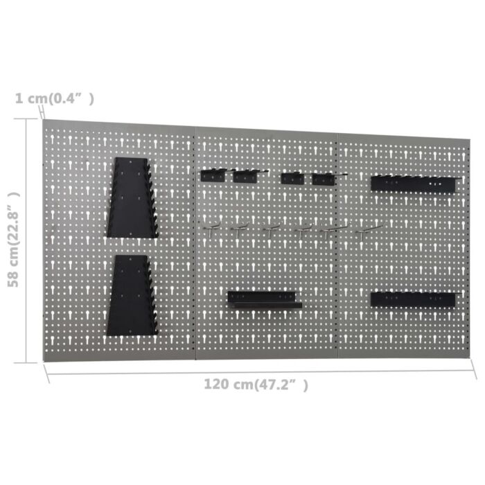 Vidaxl Workbench With Three Wall Panels