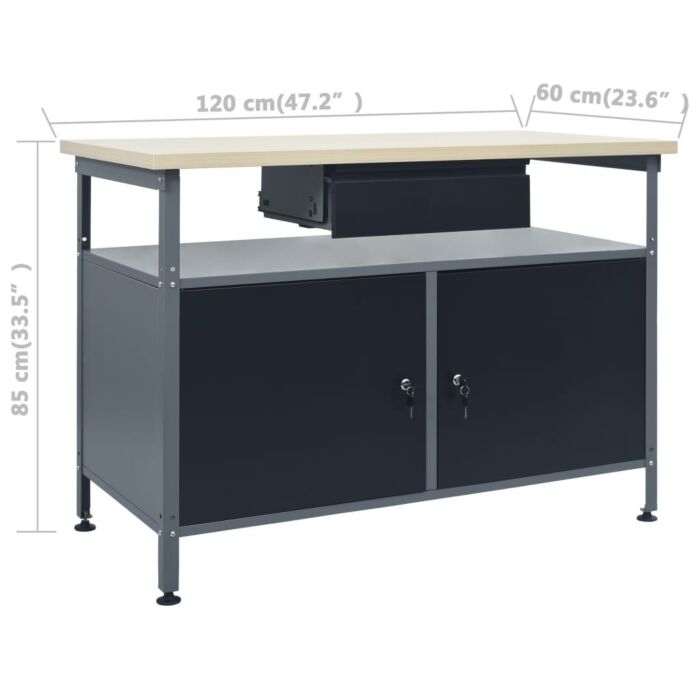 Vidaxl Workbench With Three Wall Panels