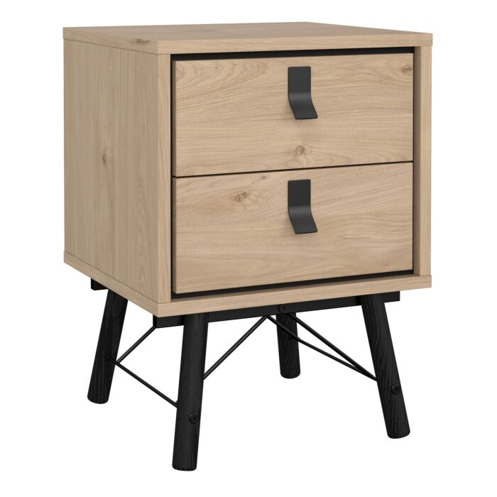 Ry 3 Piece Bundle, Bedside, Chest And 3 Door 3 Drawer Wardrobe In Jackson Hickory Oak