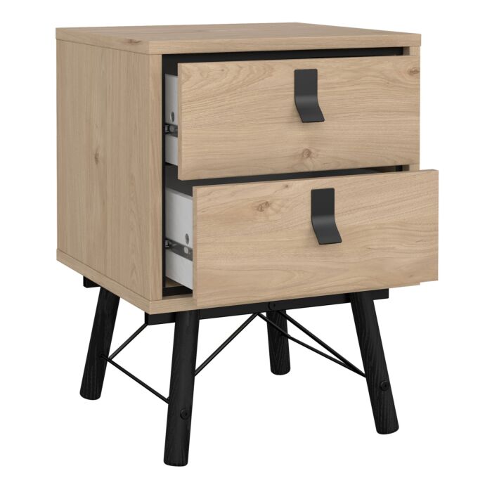 Ry 3 Piece Bundle, Bedside, Chest And 3 Door 3 Drawer Wardrobe In Jackson Hickory Oak