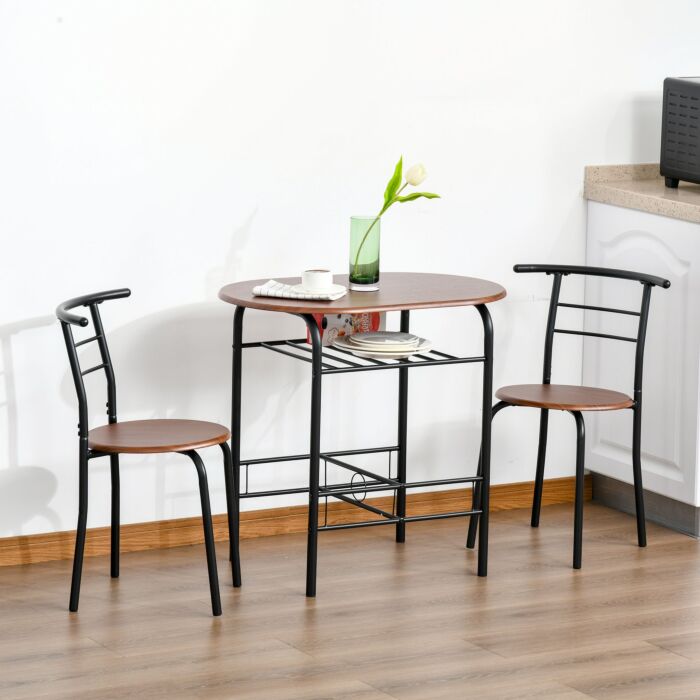 Homcom Mdf 2 Person Dining Table Set 2-seater Bar Stool And Table Set