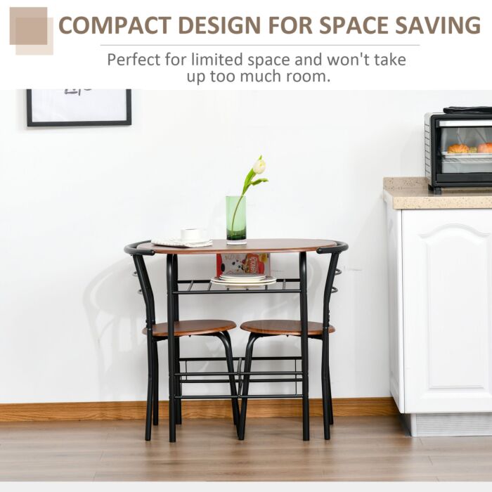 Homcom Mdf 2 Person Dining Table Set 2-seater Bar Stool And Table Set