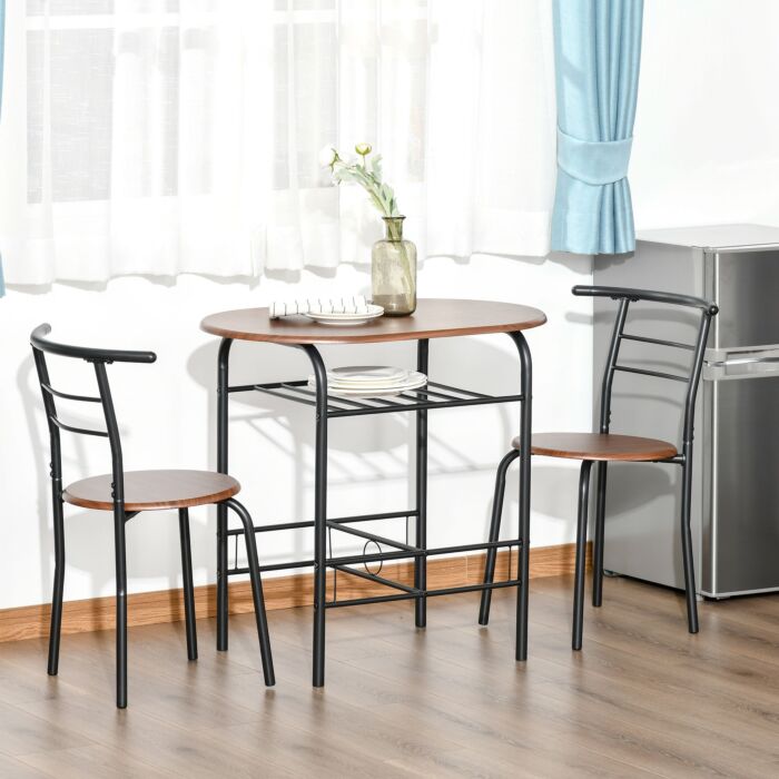 Homcom Mdf 2 Person Dining Table Set 2-seater Bar Stool And Table Set