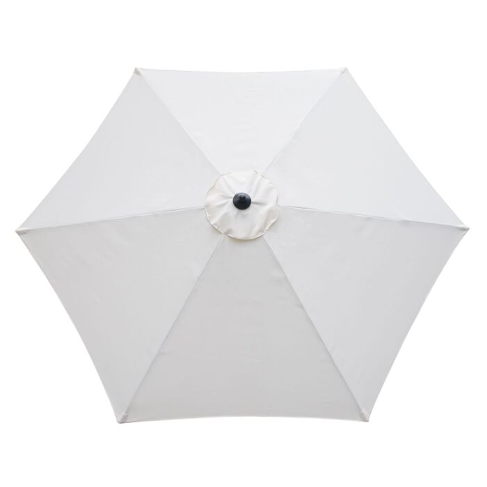 Outsunny 2.8m Garden Parasol Umbrella, Round Outdoor Market Table Umbrella, Parasol Patio Umbrella, 6 Ribs Manual Push, Sun Shade Canopy, Off-white