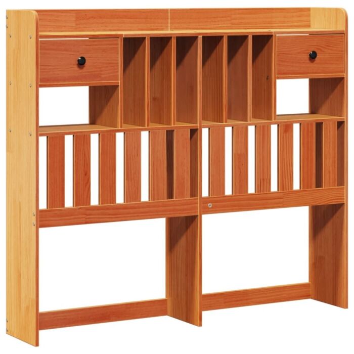 Vidaxl Bookcase Bed Without Mattress Wax Brown 135x190 Cm Double Solid Wood Pine
