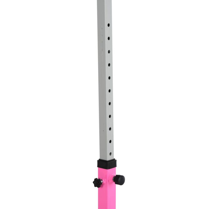 Homcom Steel Frame Adjustable Horizonal Gymnastics Bar For Kids Pink
