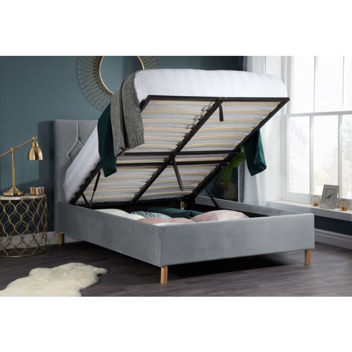 Loxley King Ottoman Bed Grey