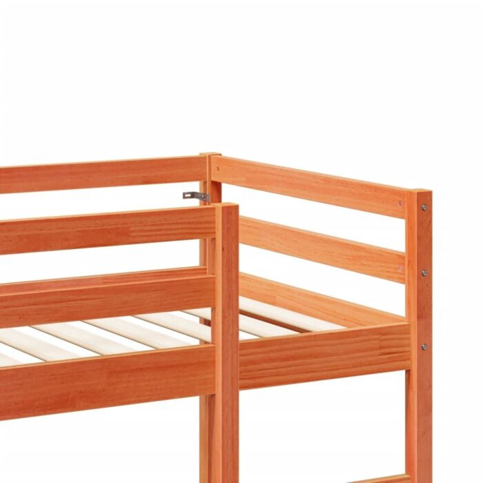 Vidaxl Loft Bed Frame With Desk Wax Brown 80x200 Cm Solid Wood Pine