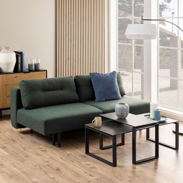 Katrine Ceramic Coffee Table Set In Black
