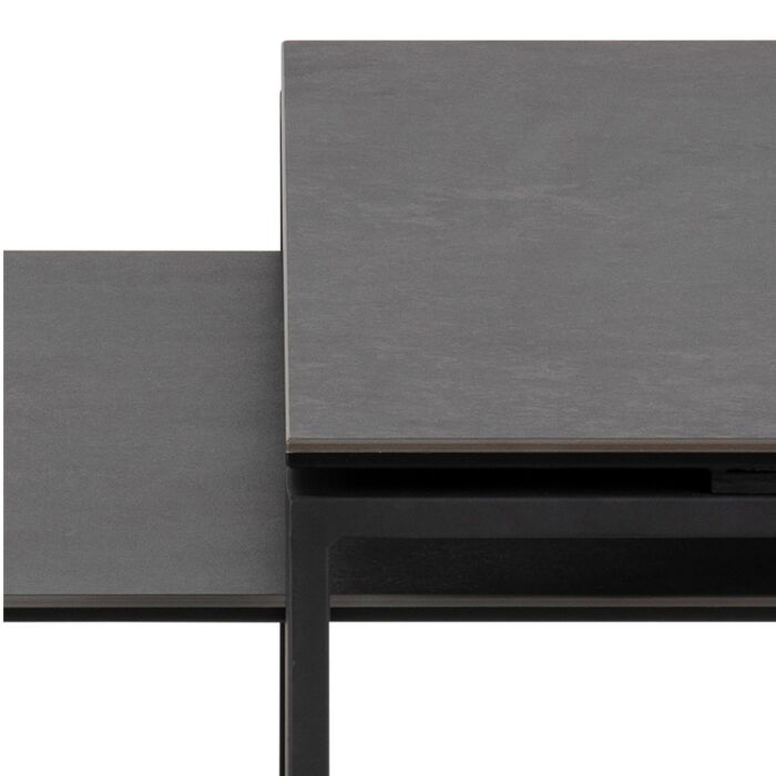 Katrine Ceramic Coffee Table Set In Black