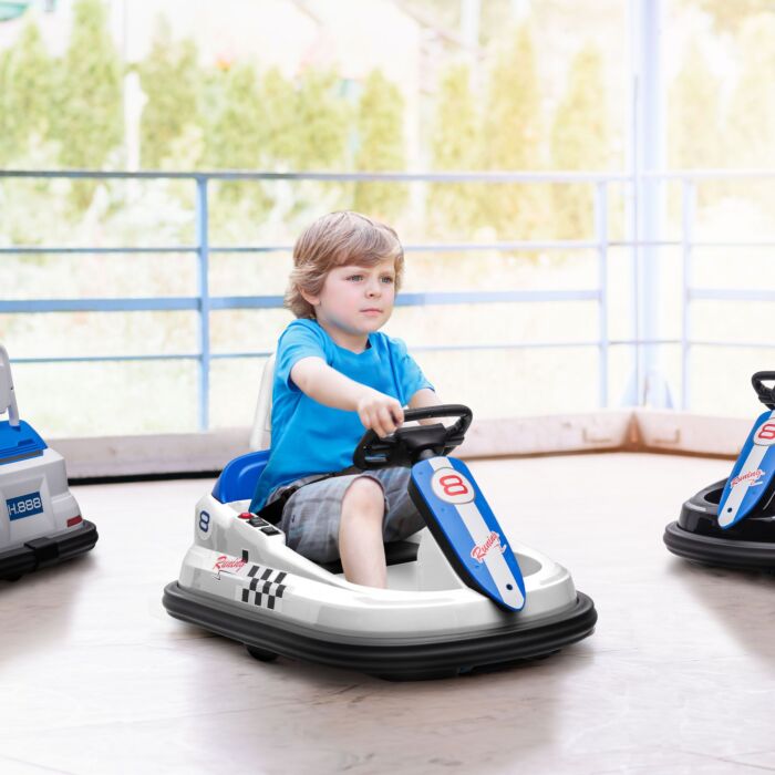 Homcom Electric Kids Bumper Car, 6v 360-degree Rotation Waltzer Car, Battery Powered Ride On Car W/ Music, Horn, Lights For 18-48 Months