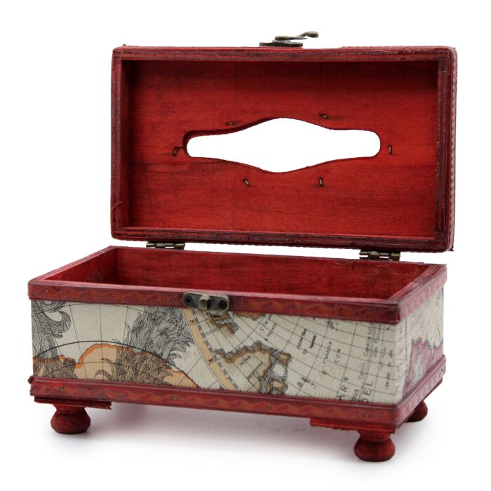 Tissue Box Old Map With Legs