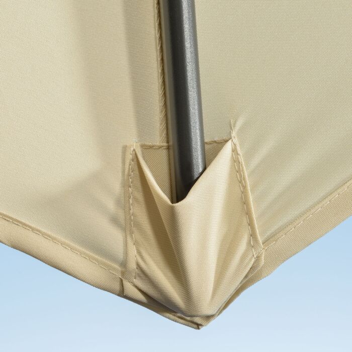 Outsunny 3 X 3(m) Cantilever Parasol With Cross Base, Garden Umbrella With 360° Rotation, Crank Handle And Tilt, Cream White
