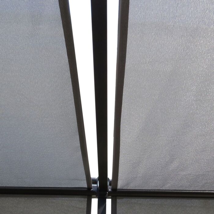 Outsunny 3 X 3(m) Steel Pergola Gazebo Garden Shelter With Retractable Roof Canopy, Dark Grey