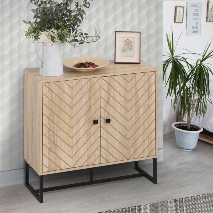 Homcom Storage Cabinet Adjustable Shelf Metal Frame Handles Tabletop Unique Home Style Organiser