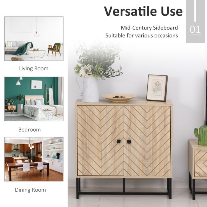 Homcom Storage Cabinet Adjustable Shelf Metal Frame Handles Tabletop Unique Home Style Organiser