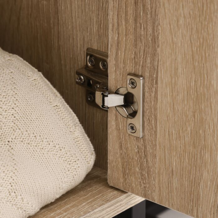 Homcom Storage Cabinet Adjustable Shelf Metal Frame Handles Tabletop Unique Home Style Organiser