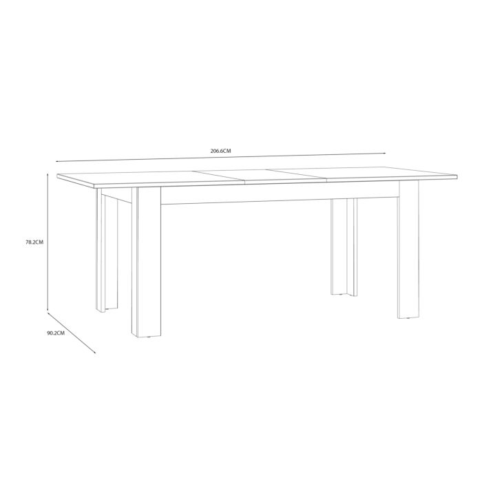 Bohol Extending Dining Table In Riviera Oak/white