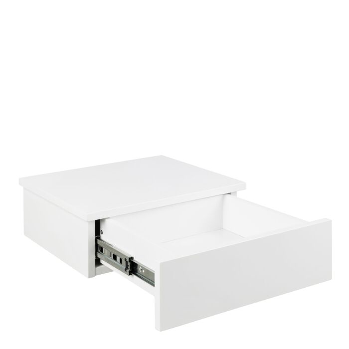 Avignon Square Bedside Table With 1 Drawer In White