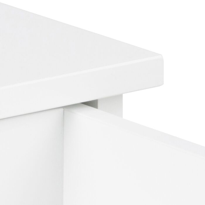 Avignon Square Bedside Table With 1 Drawer In White