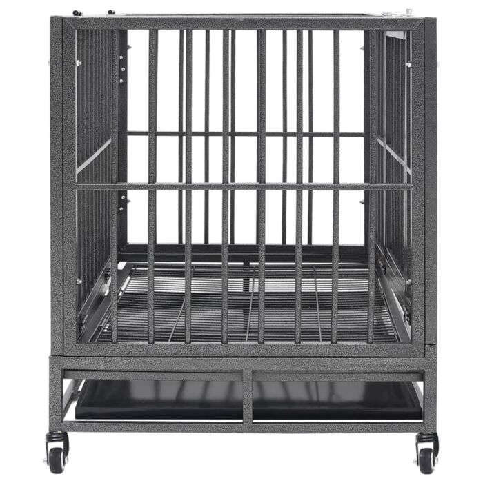 Vidaxl Dog Cage With Wheels Steel 102x72x85 Cm