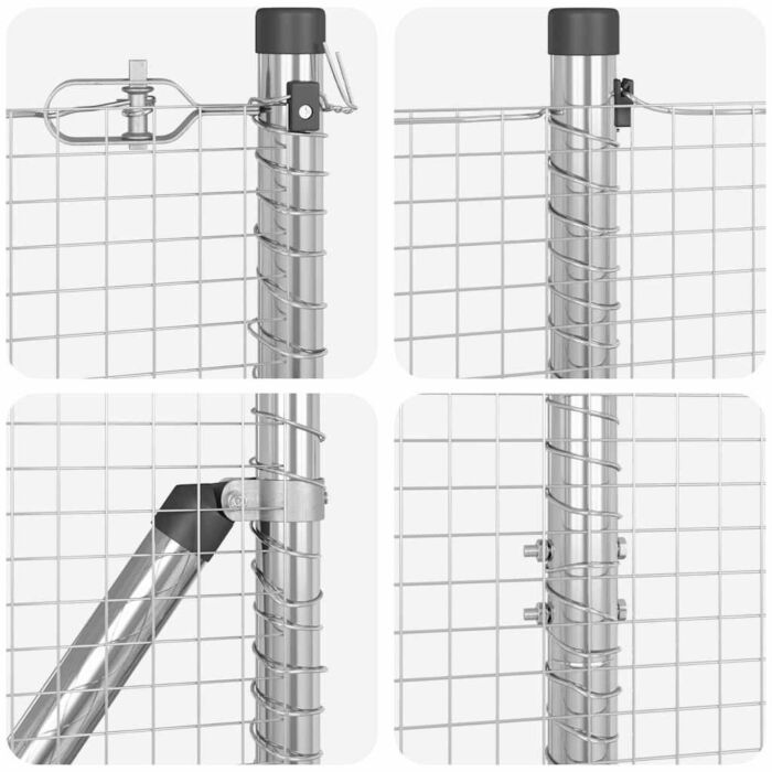 Vidaxl Welded Wire Fence With 13 Posts 1.4x50 M Galvanised Steel