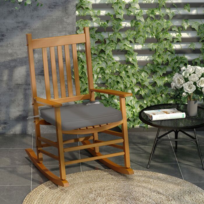 Outsunny Set Of 6 Pcs Chair Cushion, 42lx42wx5t Cm-grey