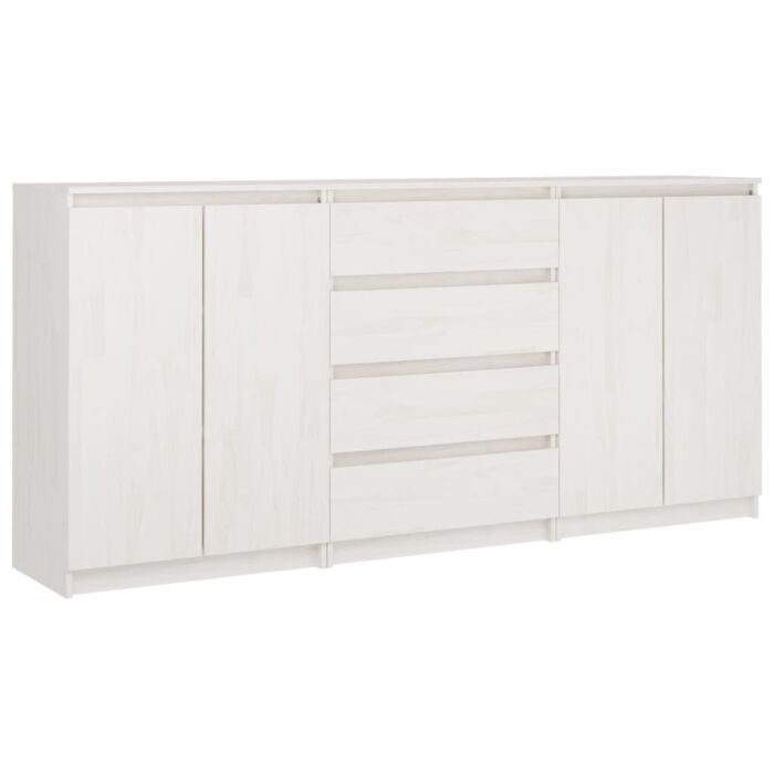Vidaxl Side Cabinets 3 Pcs White Solid Pinewood