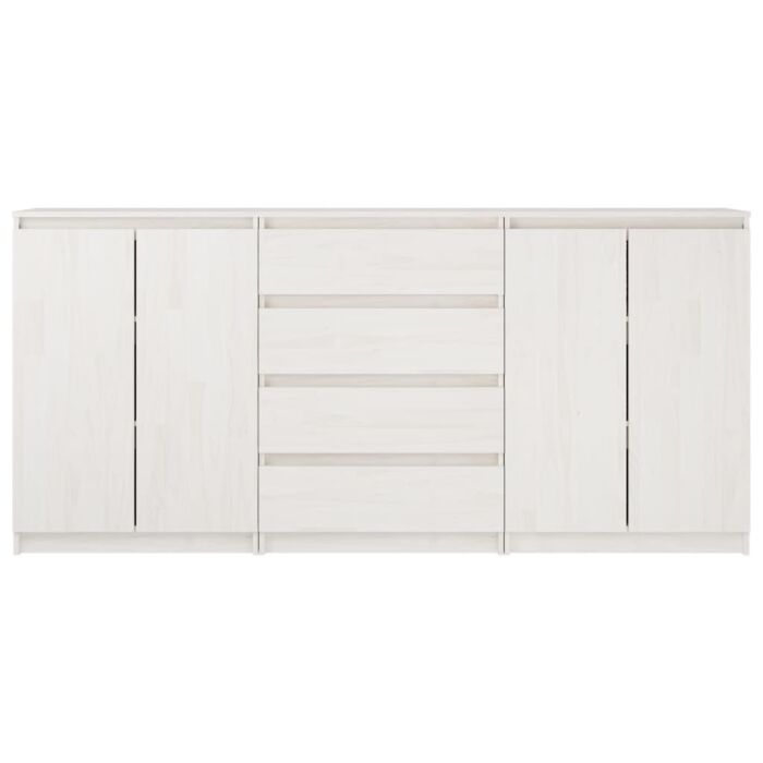 Vidaxl Side Cabinets 3 Pcs White Solid Pinewood
