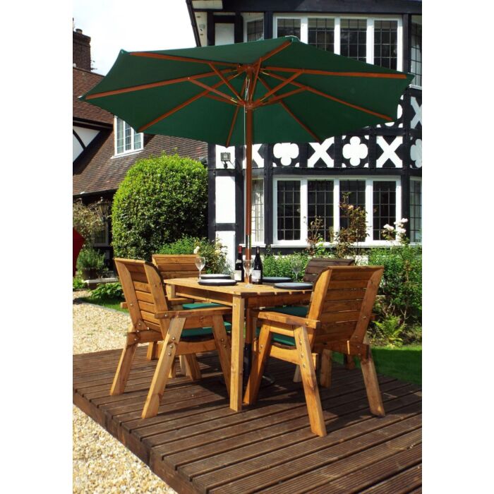 Four Seater Rect Table Set - Green