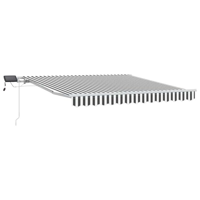 Vidaxl Manual Retractable Awning With Led Anthracite&white 300x250 Cm