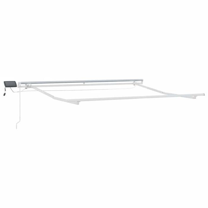 Vidaxl Manual Retractable Awning With Led Anthracite&white 300x250 Cm