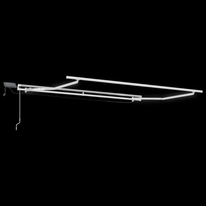 Vidaxl Manual Retractable Awning With Led Anthracite&white 300x250 Cm