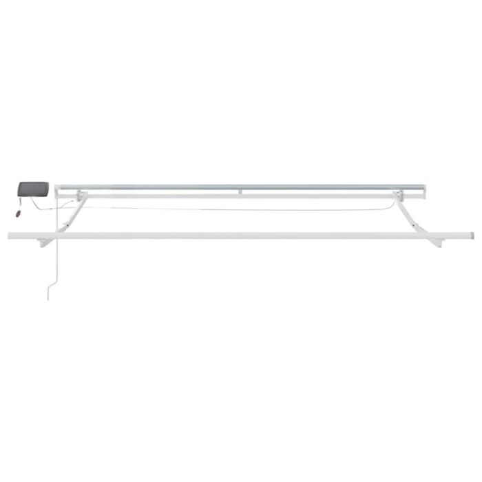 Vidaxl Manual Retractable Awning With Led Anthracite&white 300x250 Cm