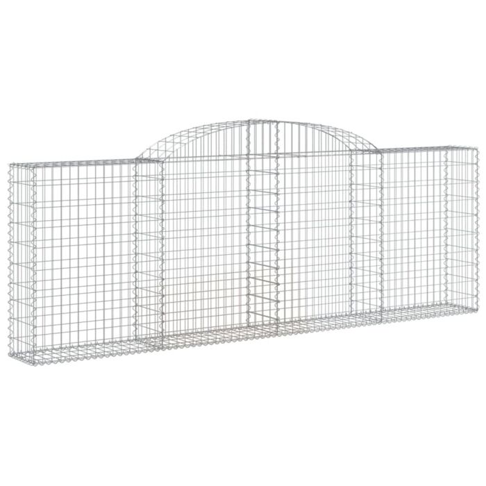 Vidaxl Arched Gabion Baskets 3 Pcs 300x30x100/120 Cm Galvanised Iron