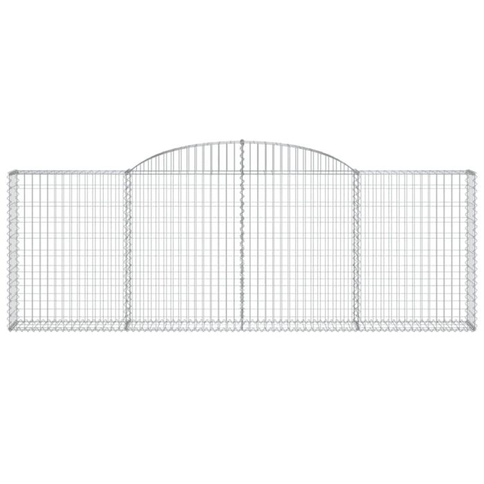 Vidaxl Arched Gabion Baskets 3 Pcs 300x30x100/120 Cm Galvanised Iron