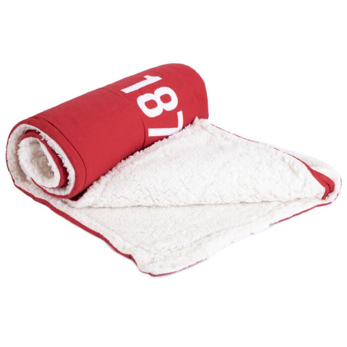 Manchester United Fc Core Stripe Sherpa Fleece Blanket