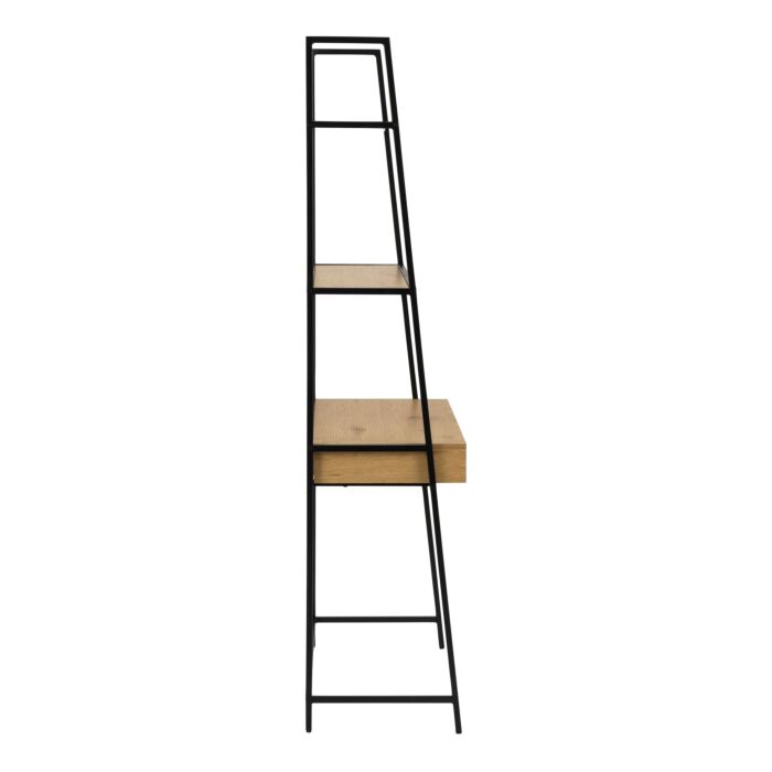 Seaford Bookcase With 1 Drawer In Black And Oak