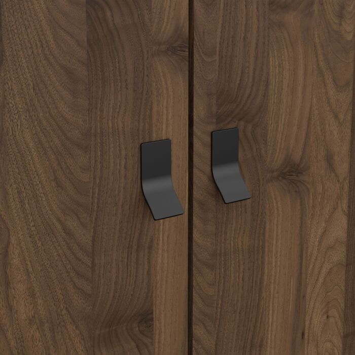 Ry Wardrobe 3 Doors + 3 Drawers In Matt Black Walnut