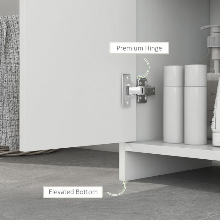 Homcom Narrow Bathroom Cabinet, Slim Bathroom Storage Unit With Open Compartment, Freestanding Storage Cupboard For Small Spaces, 30 X 30 X 160 Cm, White