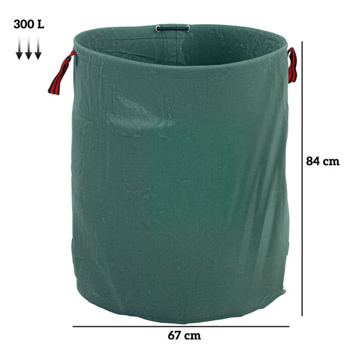Outsunny Garden Waste Bags, 300l X 3 Heavy Duty Garden Bags, Foldable And Reusable Garden Sacks With Handles For Collecting Garden Waste, Plant Waste Grass And Leaves, Green