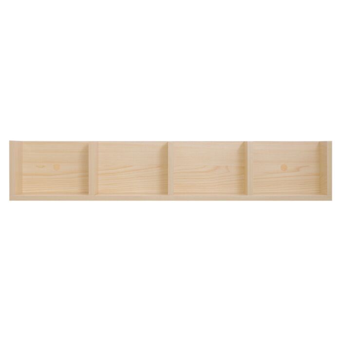 Homcom Wall Mount 84 Cd / 56 Dvd/blu-ray/ Media Storage Rack 4 Cubes Wooden Shelf Organizer Unit Bookcase Display (natural Wood Colour)