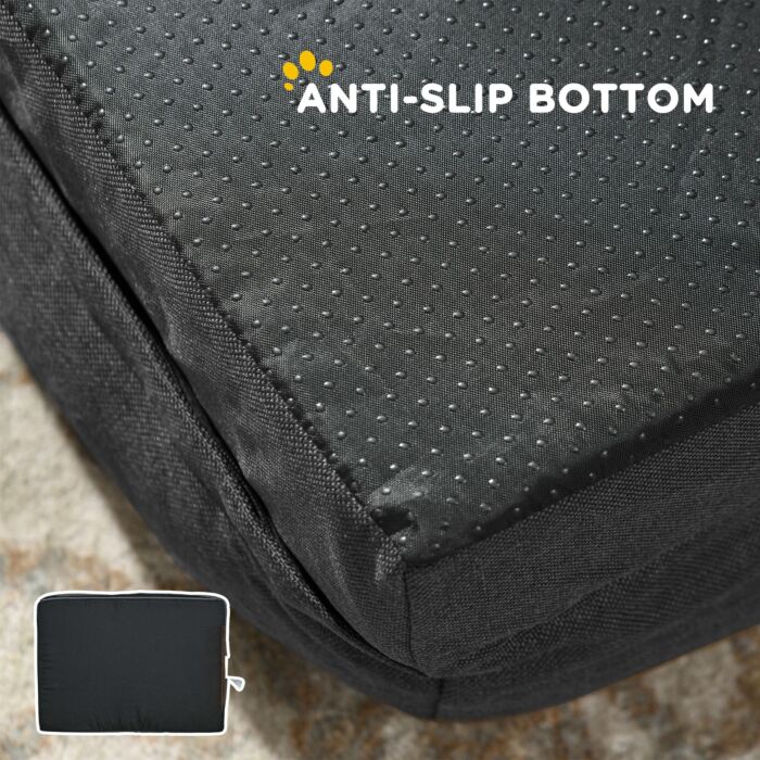 Pawhut Calming Dog Bed Pet Mattress W/ Removable Cover, Anti-slip Bottom, For Medium Dogs, 90l X 69w X 21hcm - Charcoal Grey