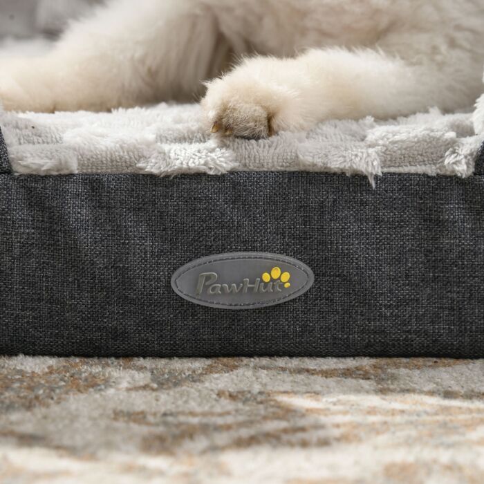 Pawhut Calming Dog Bed Pet Mattress W/ Removable Cover, Anti-slip Bottom, For Medium Dogs, 90l X 69w X 21hcm - Charcoal Grey