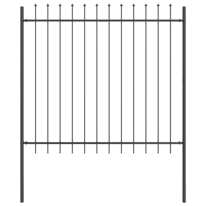Vidaxl Gray Garden Fence With Spear Top 8.5x1.5 M Steel